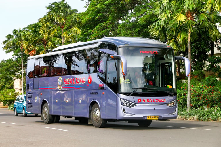 Touristic coach bus on the highway